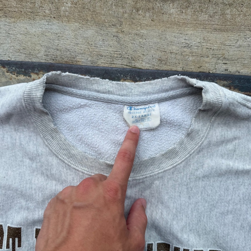 Champion Reverse Weave St Bonaventure University Sweatshirt Gray Distressed 2XL - Picture 2 of 8
